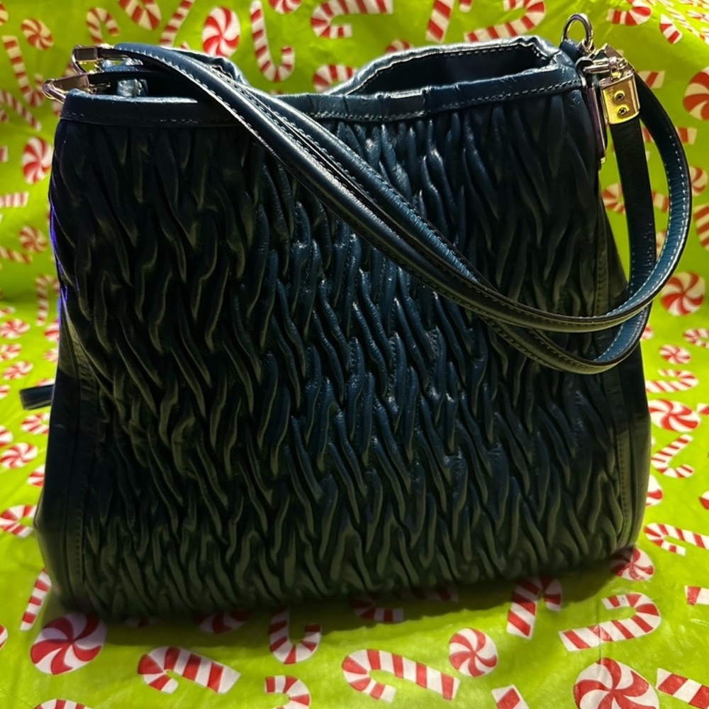 Coach Madison Phoebe Gathered Twist Shoulder Bag in Dark Teal